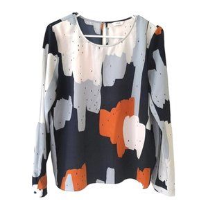 3/25$ 🦋 Envii Abstract Multicolor Crew Neck Top Blouse size M